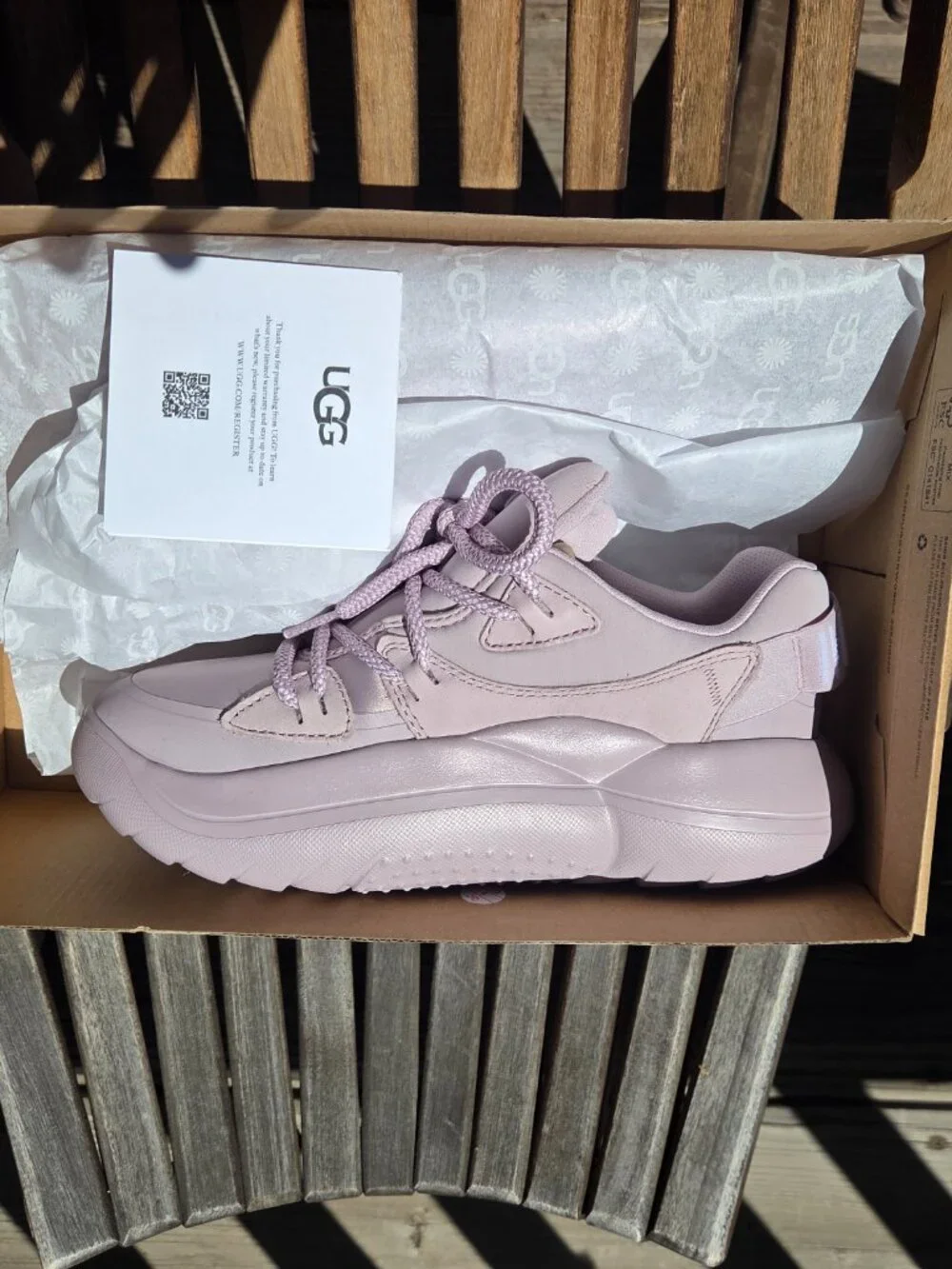 UGG Sneakers. Color: pink. Size: 7/38/24cm. NEW w Box. TTS.